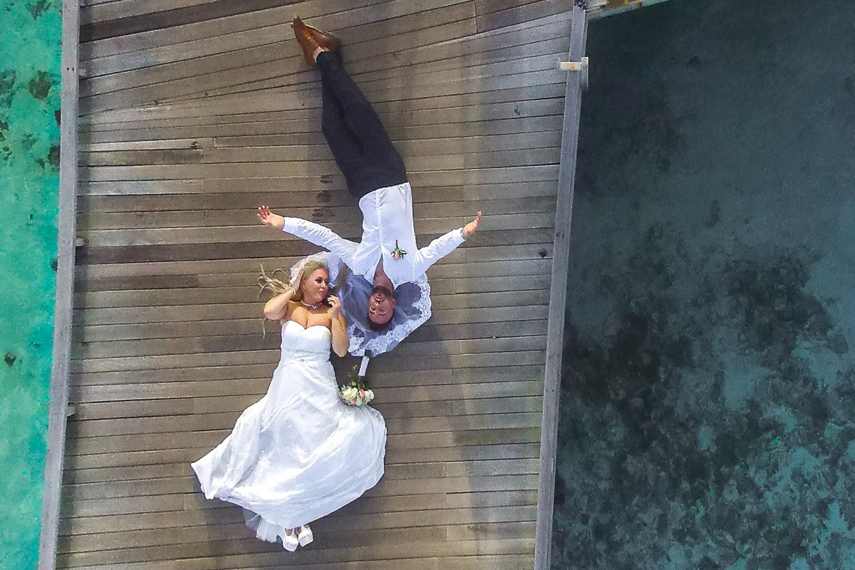 aerial wedding photographer Clearwater Beach FL