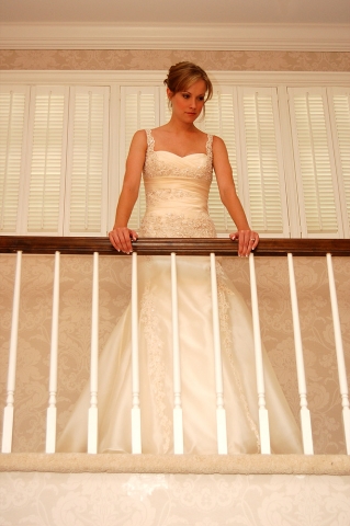 Bride Leaning on Rail