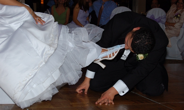Groom Biting Garter Belt