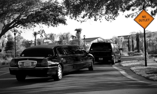 Limos Arriving At Reception Site